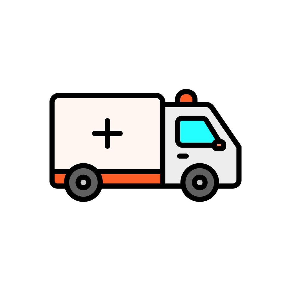 farbig Linie Symbol von Krankenwagen, isoliert Hintergrund vektor