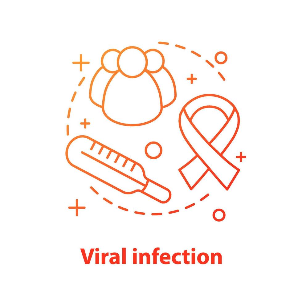 viral infektion koncept ikon. hiv hälsa hot idé tunn linje illustration. virus. sjukdom. vektor isolerade konturritning