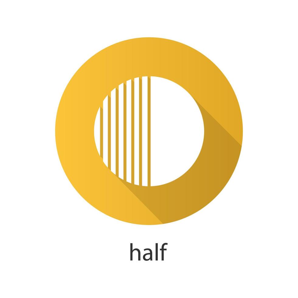 halbes flaches Design lange Schattensymbol. halb schraffierte abstrakte Metapher. Vektor-Silhouette-Symbol vektor