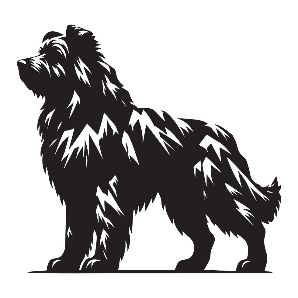 ein felsig Hund, schwarz Farbe Silhouette vektor