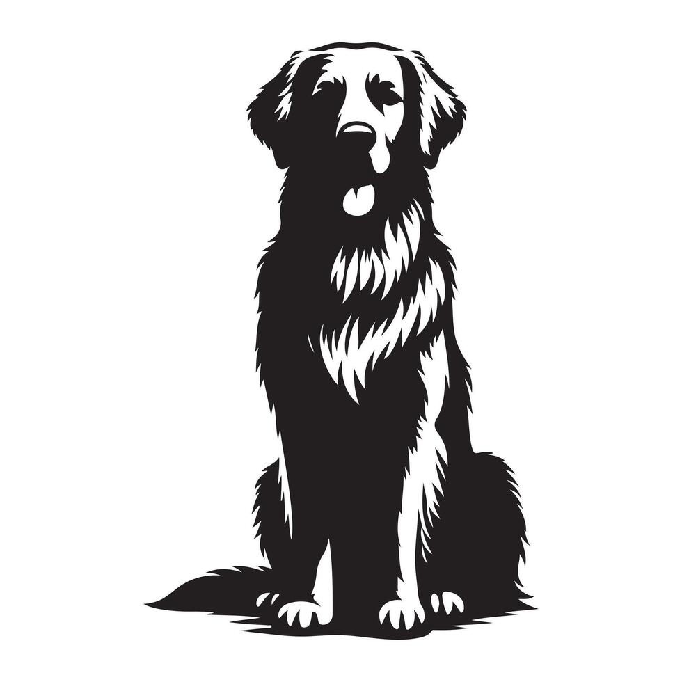 golden Retriever Hund Sitzung, schwarz Farbe Silhouette vektor