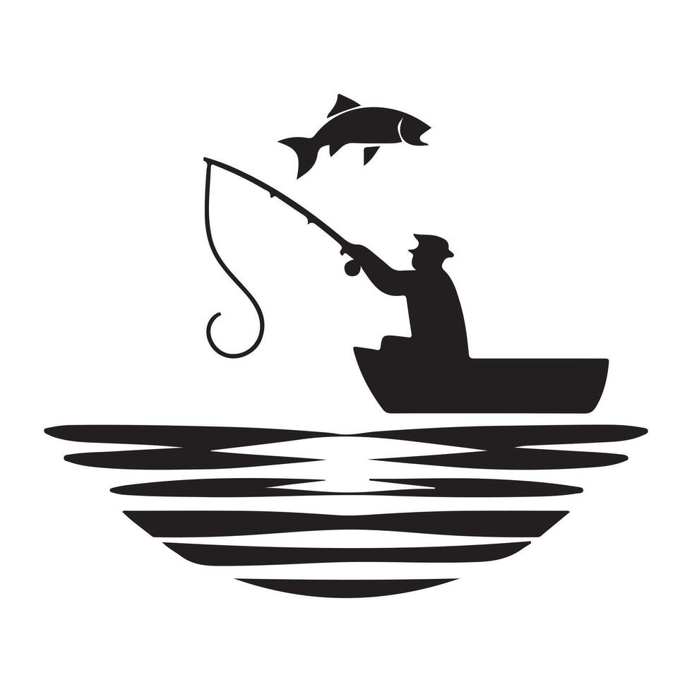 Fisch Silhouette Illustration, schwarz Farbe Fisch Silhouette isoliert Weiß Hintergrund vektor