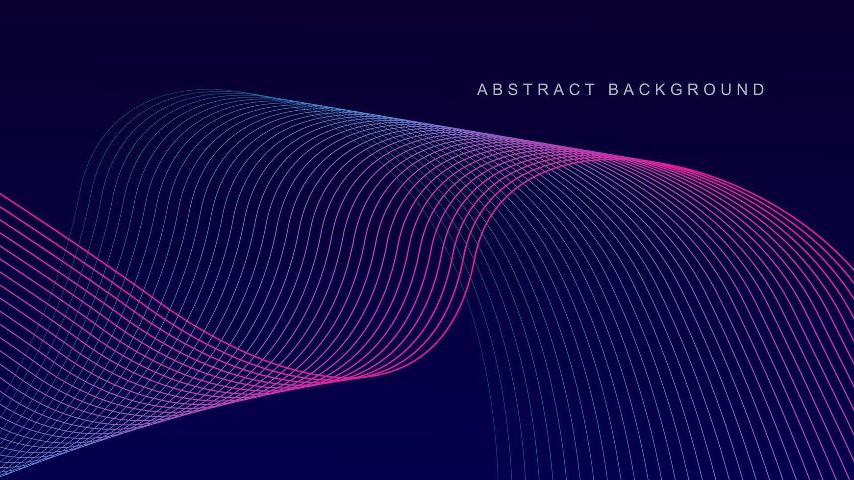 abstrakt lysande Vinka rader på mörk blå bakgrund. dynamisk Vinka mönster. modern strömmande vågig rader. trogen teknologi begrepp. kostym för baner, affisch, omslag, broschyr, flygblad, hemsida vektor