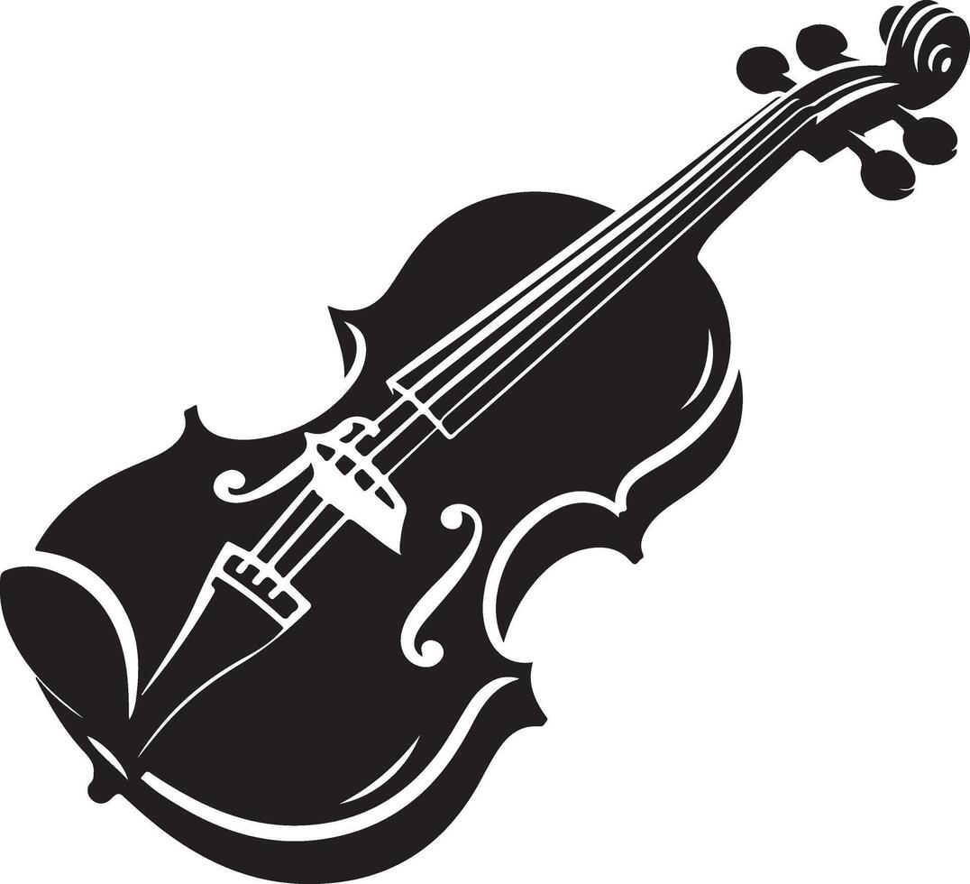 Violine Musik- Instrument Symbol Silhouette vektor