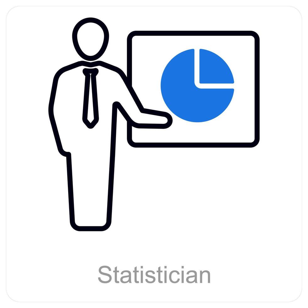 Statistiker und Bar Diagramm Symbol Konzept vektor