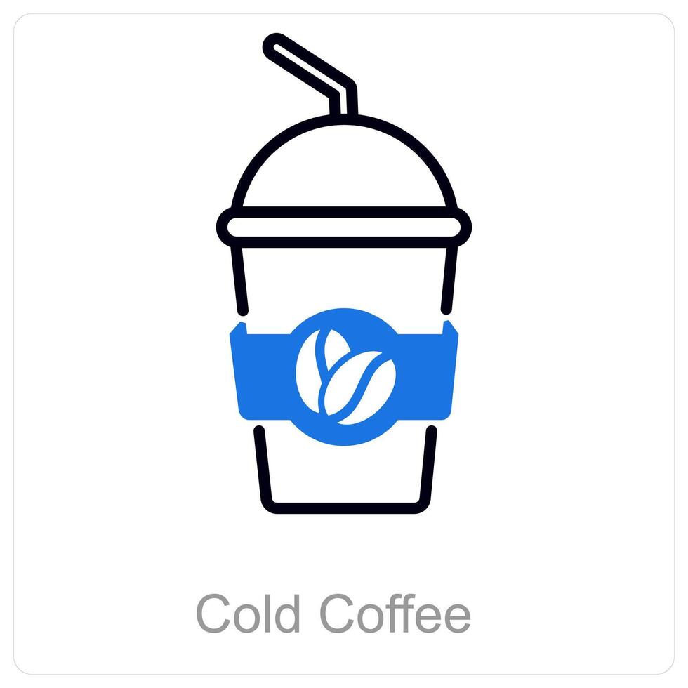 kall kaffe och dryck ikon begrepp vektor