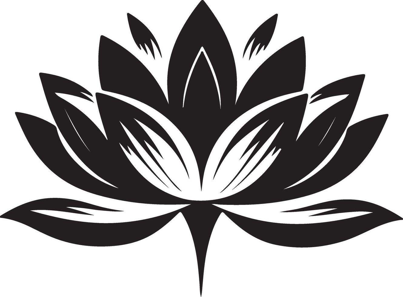 einstellen von drei Silhouetten von Lotus Blumen vektor