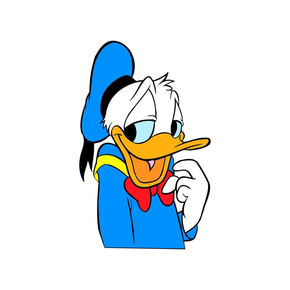 disney karaktär Donald Anka generad uttryck tecknad serie animering vektor