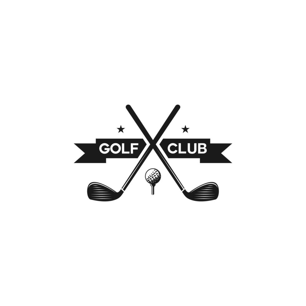 Golf Verein Logo Vorlage. Golf Logo. gekreuzt Golf Vereine mit Ball isoliert auf Weiß Hintergrund. geeignet zum Ihre Design brauchen, Logo, Illustration, Animation, usw. vektor