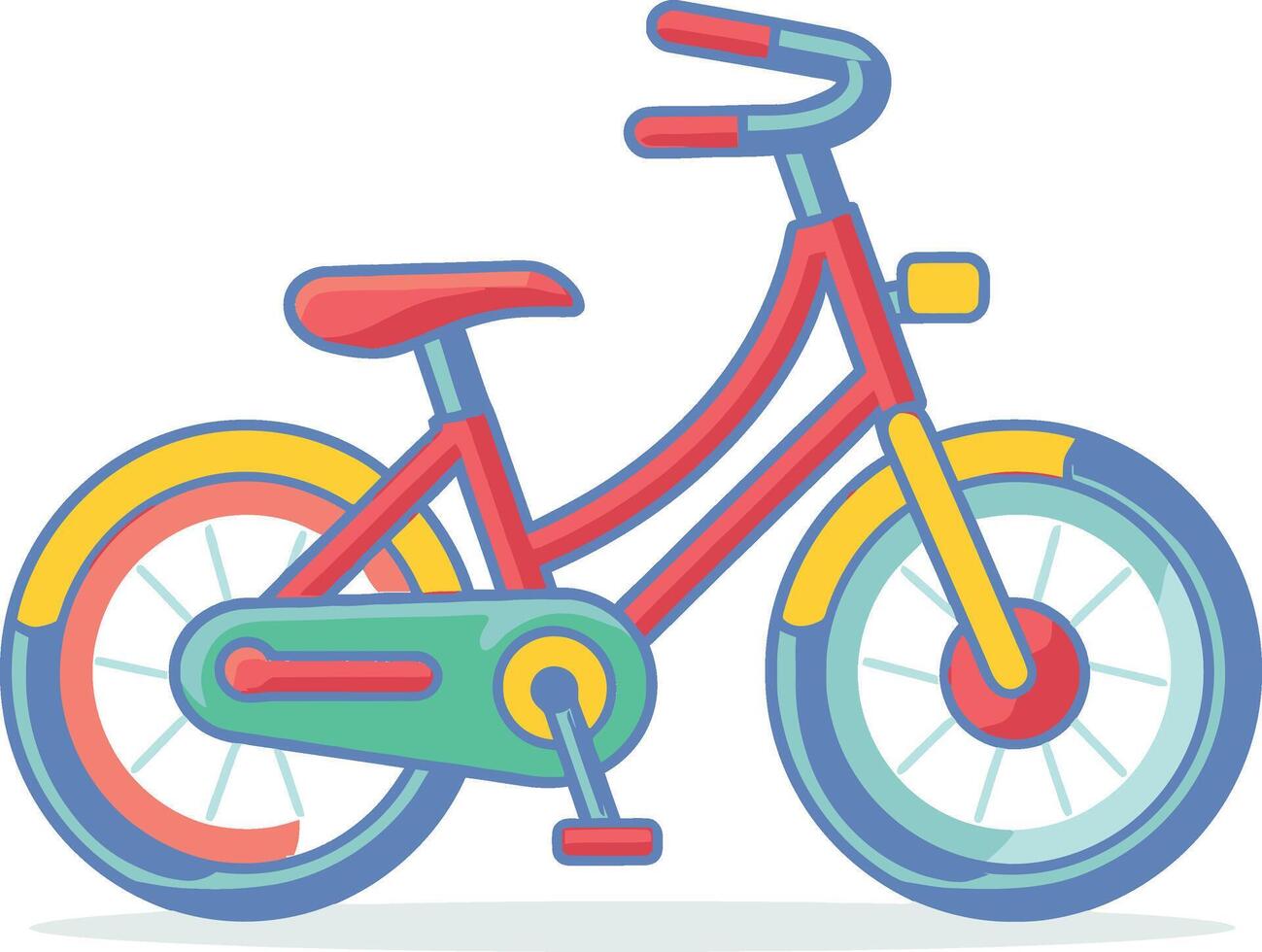detaljerad fixie cykel teckning av cykel kedjehjul vektor