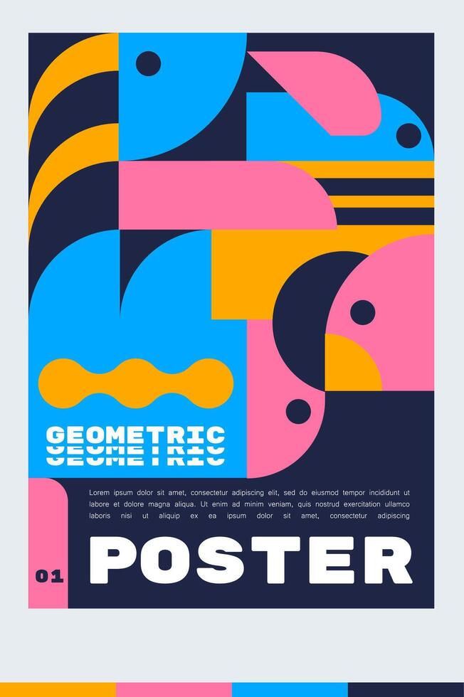 Design Vorlage zum ein a4 Poster oder Banner mit ein Tier geometrisch. Illustration Form. minimalistisch und skandinavisch Design Stil. vektor