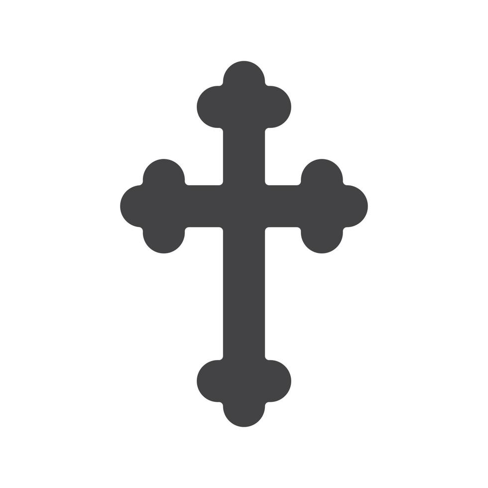 christliches Kruzifix-Glyphen-Symbol. Silhouette-Symbol. Ostern Kreuz. negativen Raum. isolierte Vektorgrafik vektor