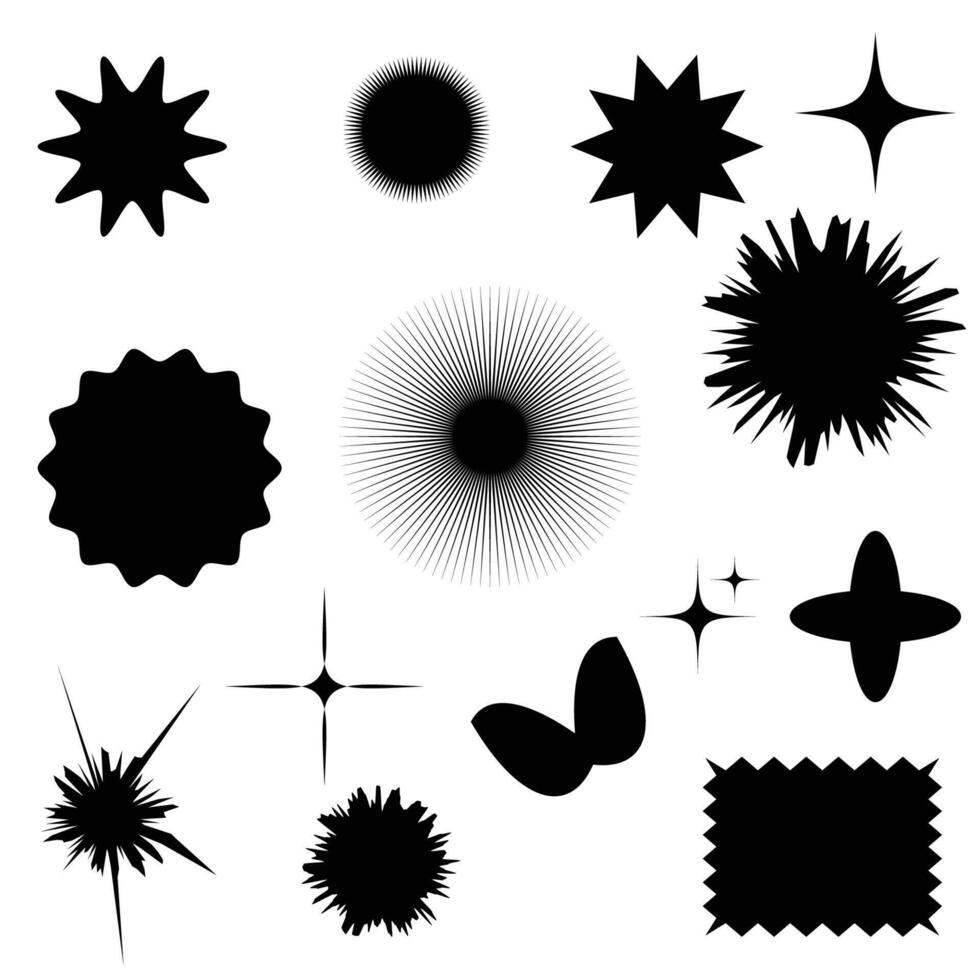 cirkel svart grafisk element dekorativ stjärnor, meddelande ramar, citat vektor