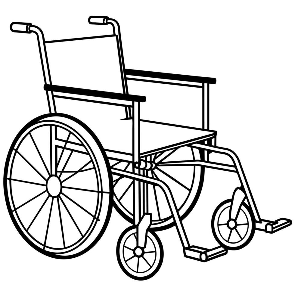 Rollstuhl Gliederung Färbung Buch Seite Linie Kunst Illustration Digital Zeichnung vektor