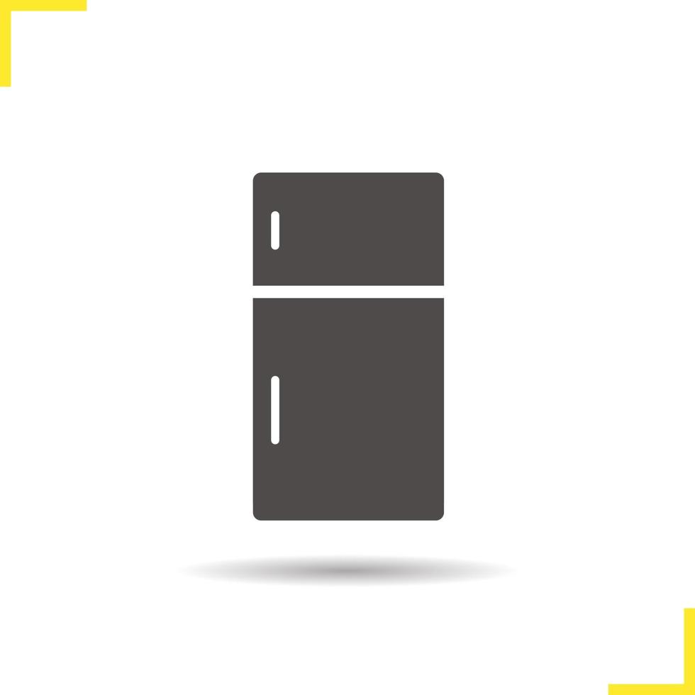 kylskåp glyfikon. skugga siluett symbol. kylskåp. negativt utrymme. vektor isolerade illustration