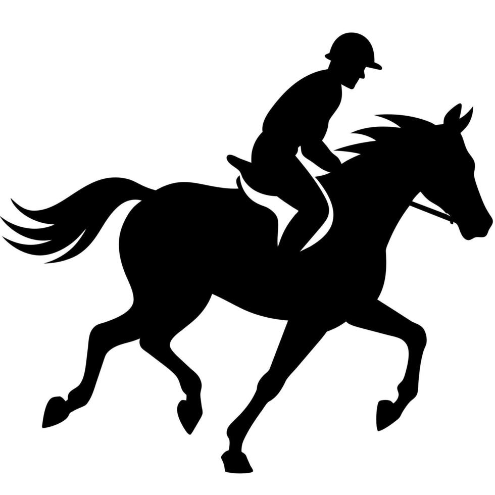 ein Mann Überfall Pferd Silhouette Illustration vektor