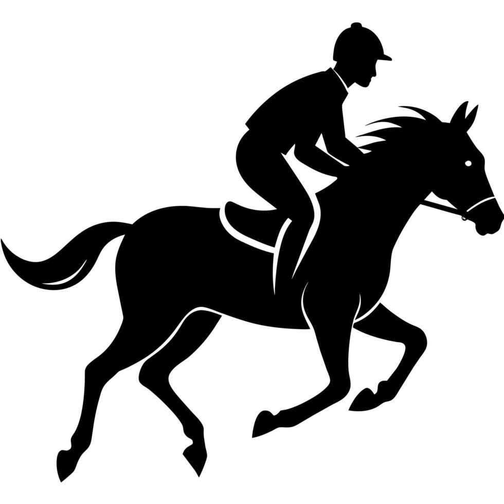 ein Mann Überfall Pferd Silhouette Illustration vektor