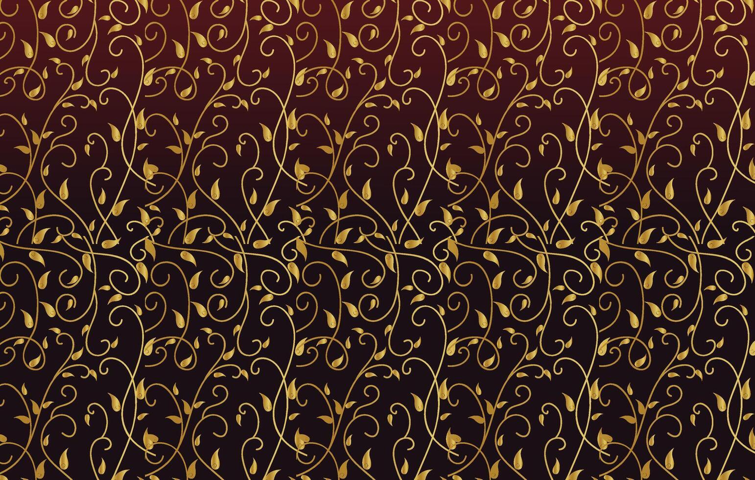 lutning gyllene linjär horisontell bakgrund med exotiska gyllene löv vektor