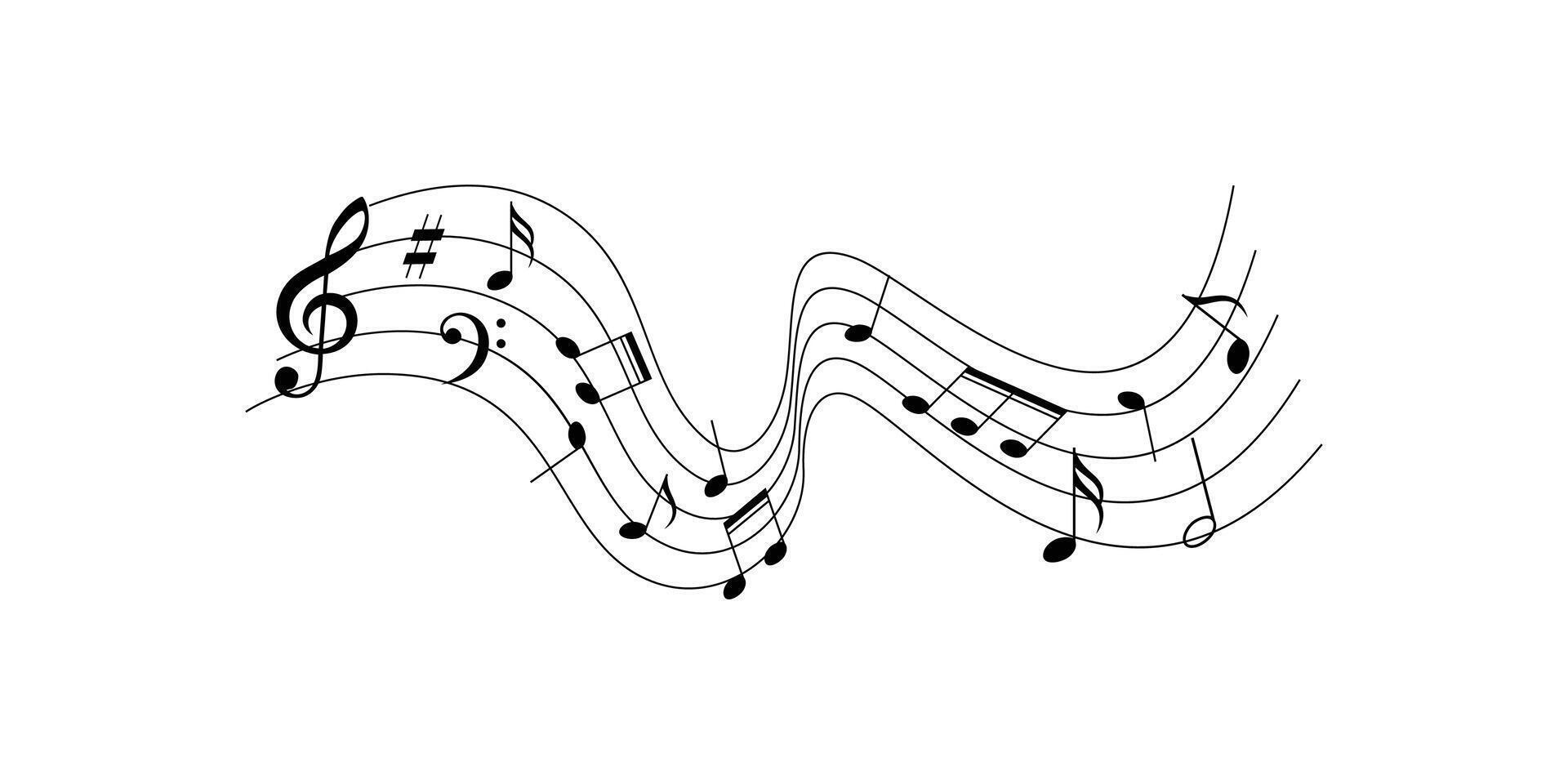 Musik- Hinweis Illustration. Musik- Zeichen und Symbol. vektor