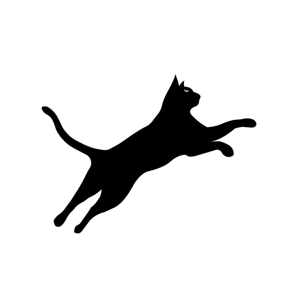 ein schwarz Katze mit ein Schwanz Logo vektor