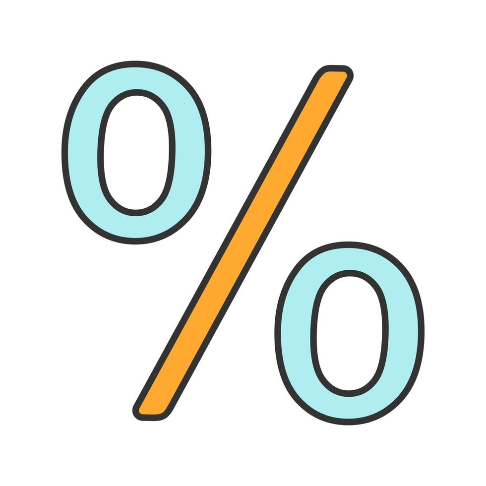procent färgikon. procentsats. rea, rabatterbjudande. isolerade vektor illustration