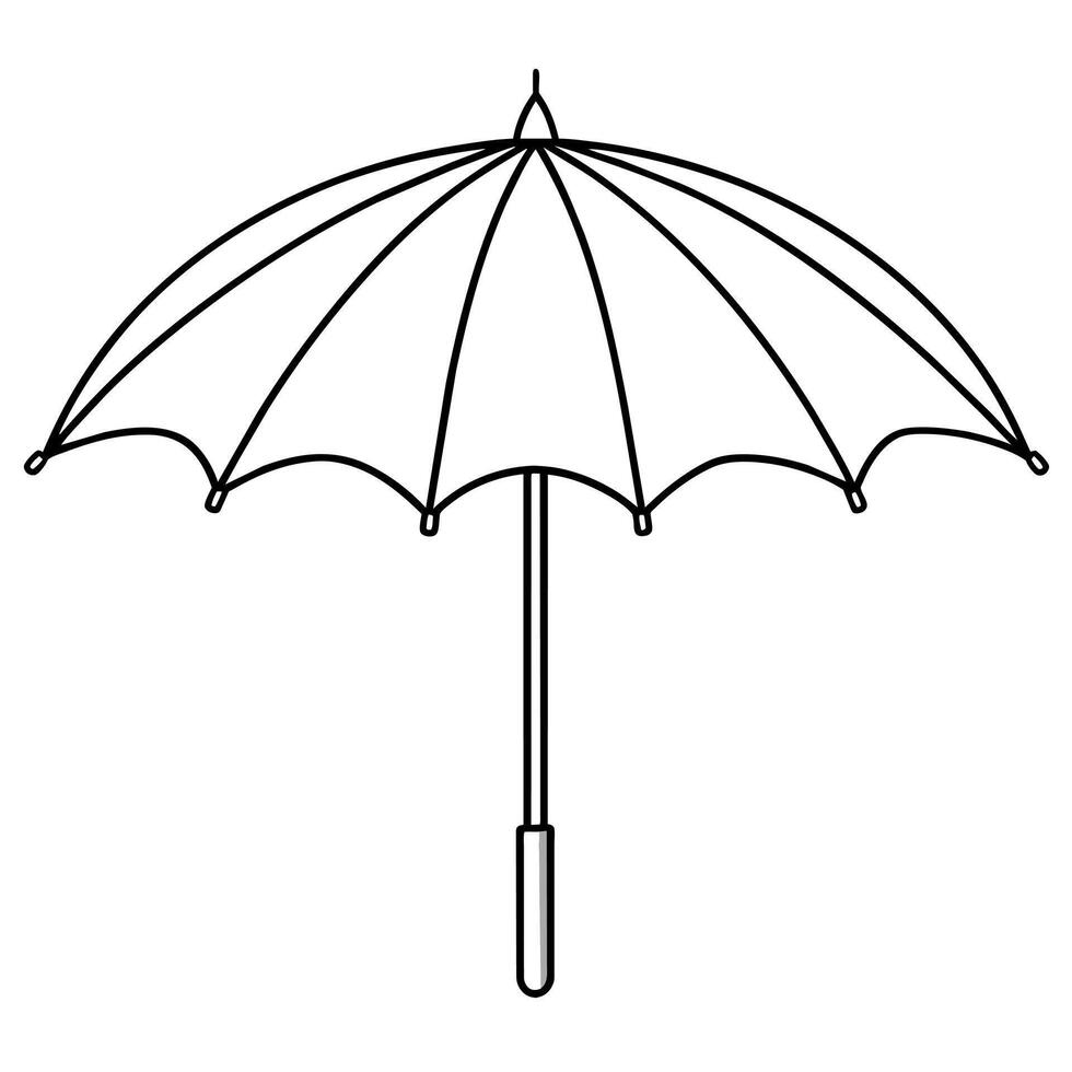draussen Regenschirm Gliederung Färbung Buch Seite Linie Kunst Illustration Digital Zeichnung vektor