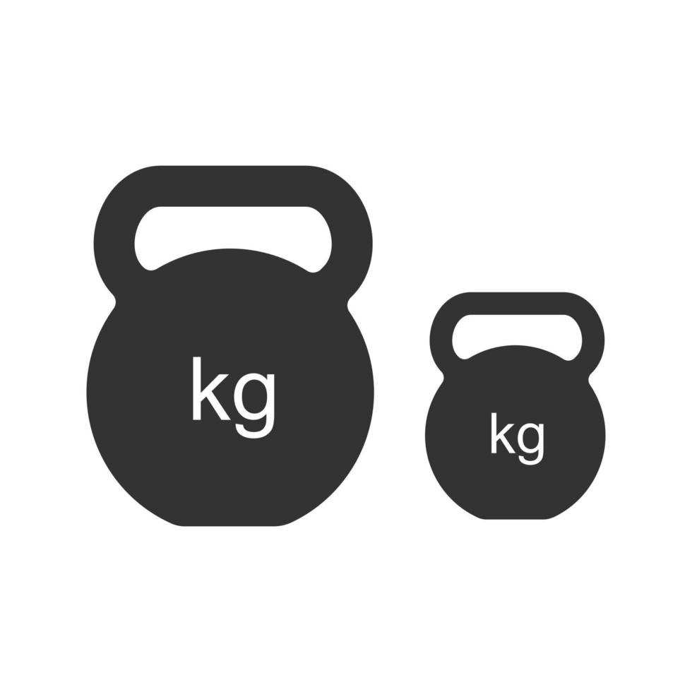 kettlebells glyfikon. siluett symbol. träningsvikter. sportutrustning. negativt utrymme. vektor isolerade illustration