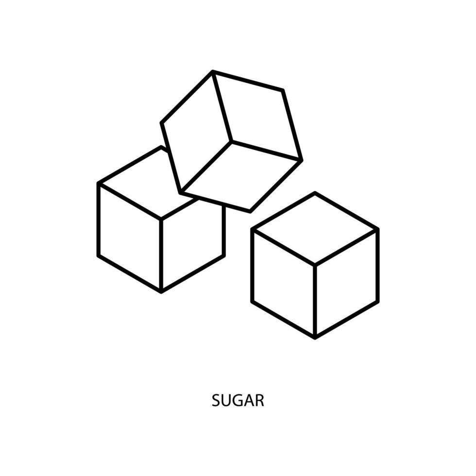 socker begrepp linje ikon. enkel element illustration. socker begrepp översikt symbol design. vektor