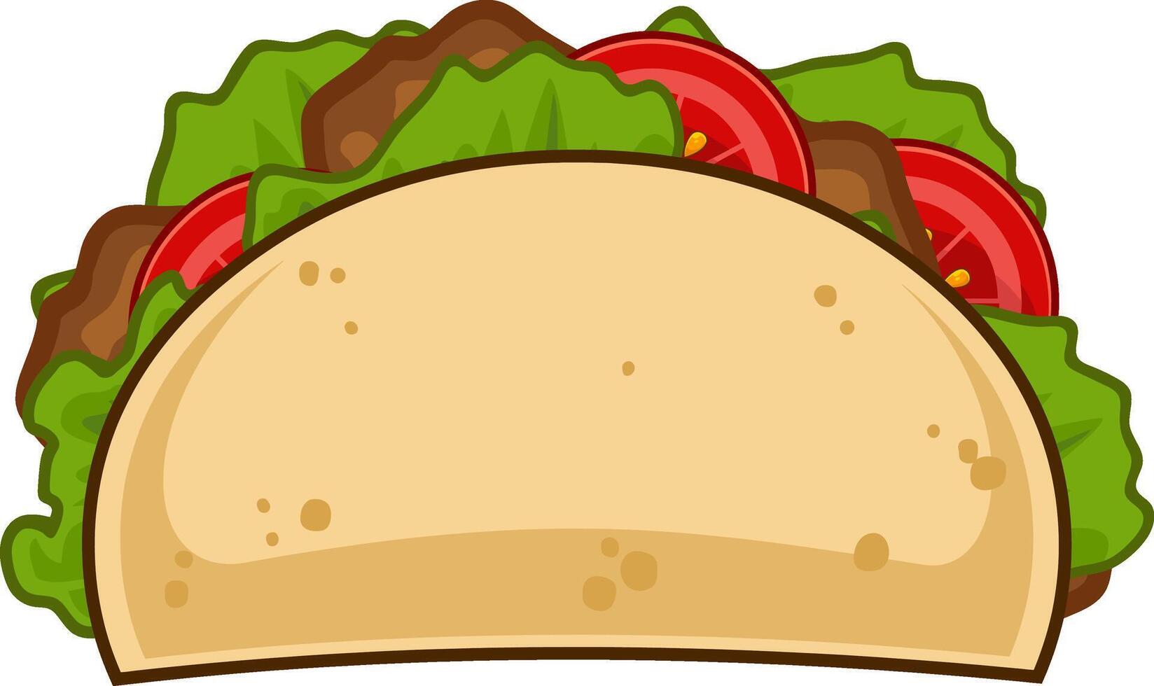 Karikatur Tacos mit Fleisch und Gemüse vektor