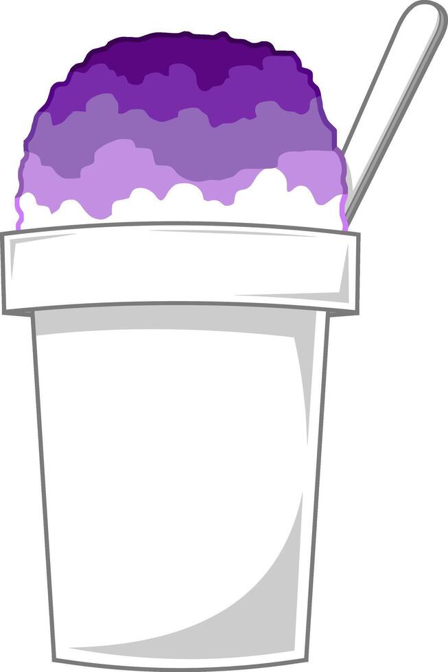 Karikatur rasiert Eis im Tasse mit Löffel vektor