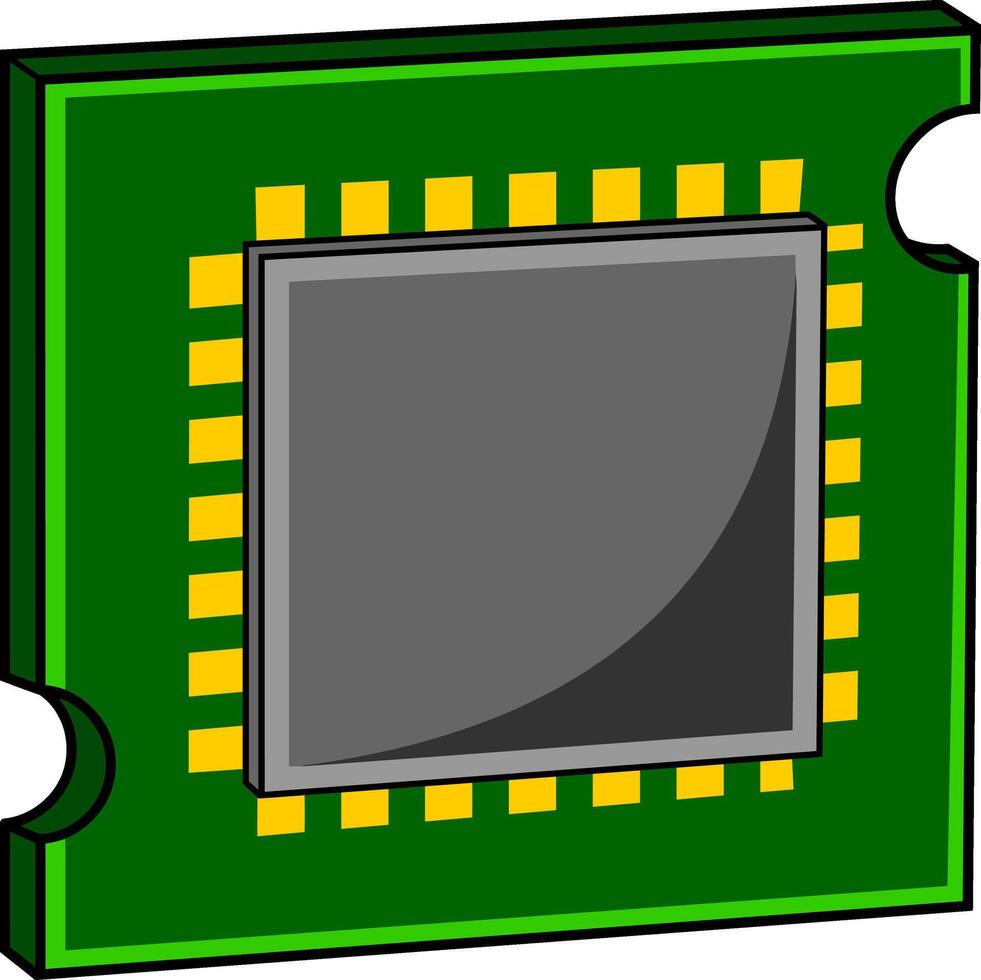 Karikatur Computer Zentralprozessor Prozessor vektor