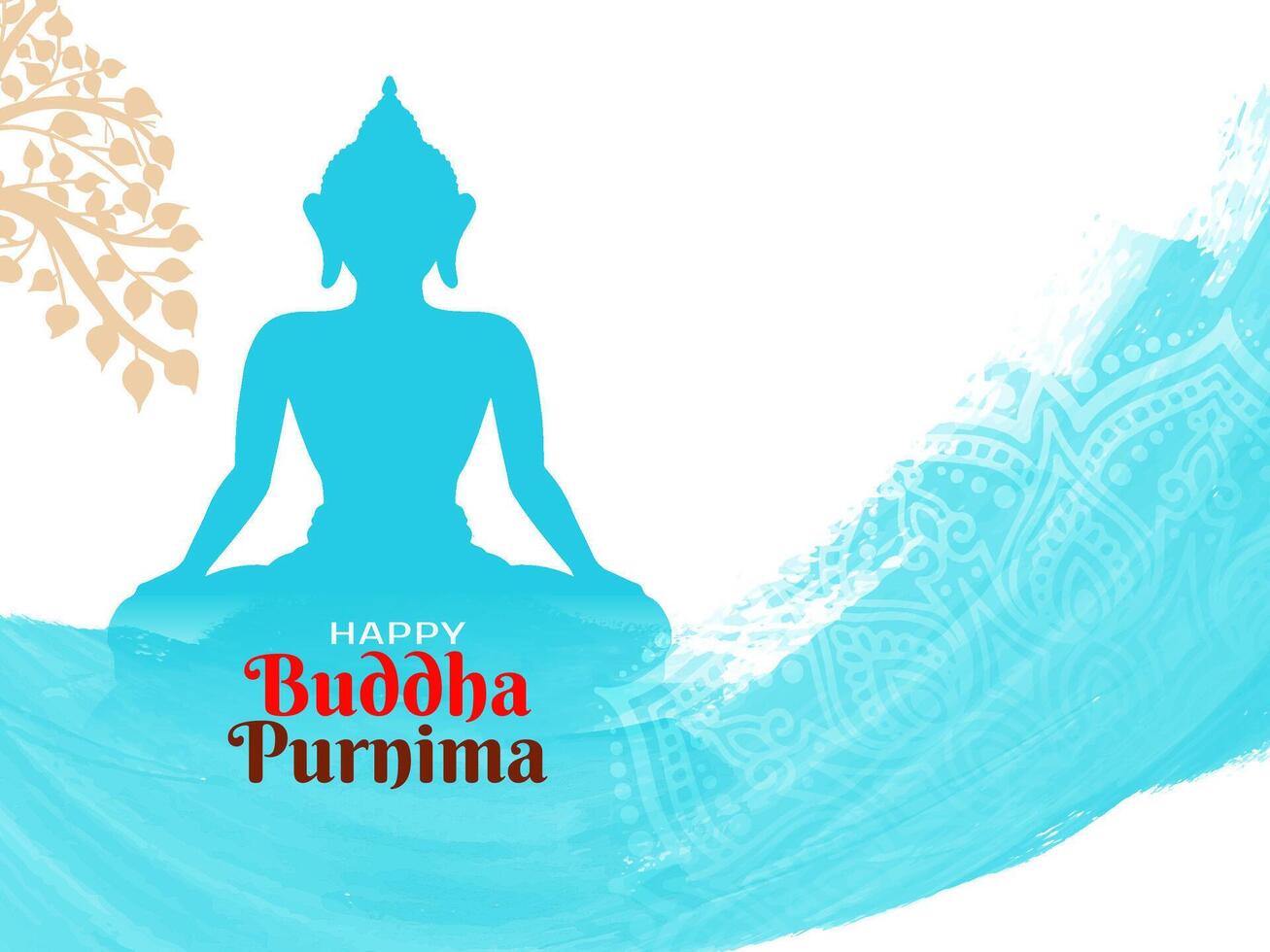 Lycklig buddha purnima indisk festival traditionell bakgrund vektor