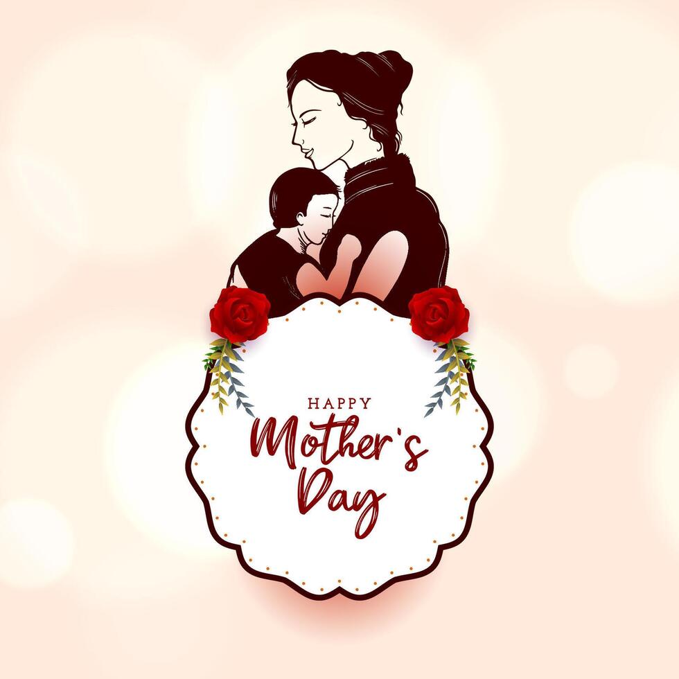 dekorativ glücklich Mutter Tag Feier Karte Illustration vektor
