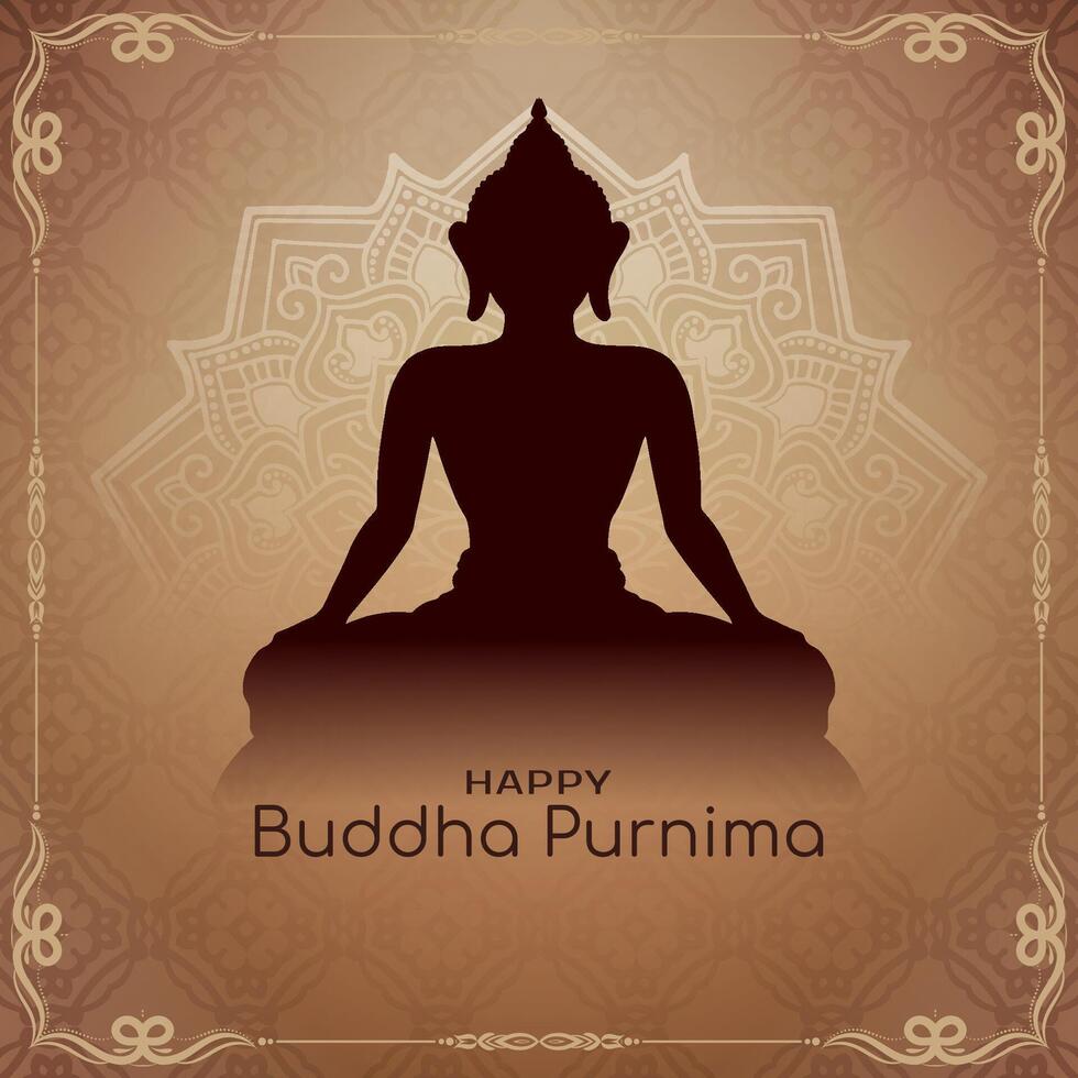 elegant Lycklig buddha purnima indisk festival bakgrund vektor