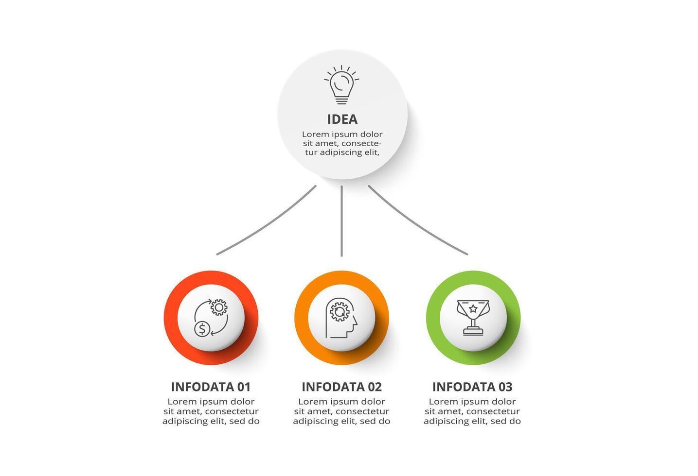 kreativ begrepp för infographic med 3 steg, alternativ, delar eller processer. företag data visualisering. vektor