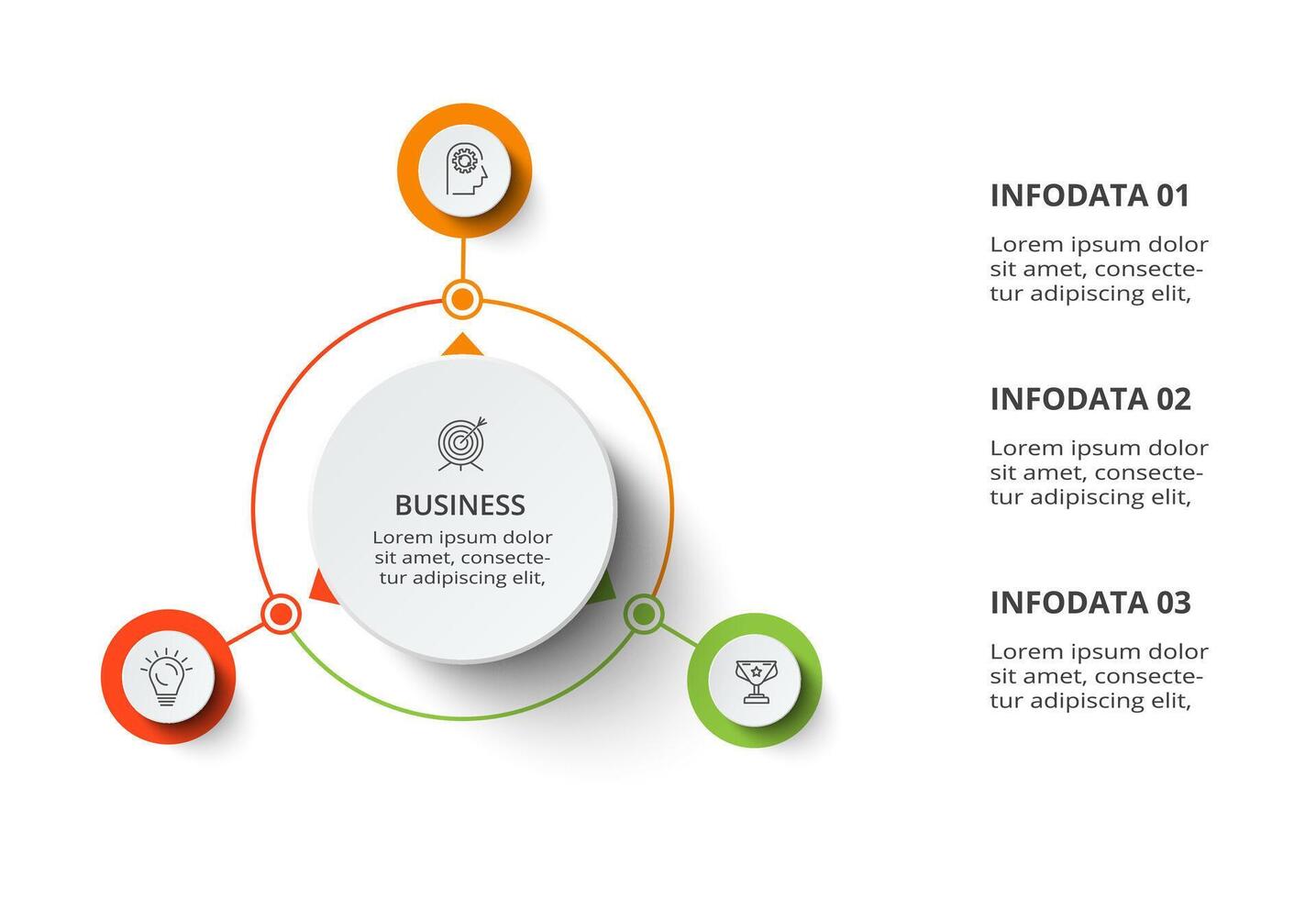 kreativ begrepp för infographic med 3 steg, alternativ, delar eller processer. företag data visualisering. vektor