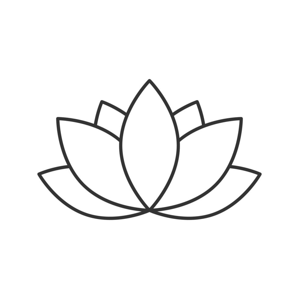 Spa-Salon Blume lineare Symbol. dünne Linie Abbildung. Aromatherapie-Lotus-Kontursymbol. Vektor isolierte Umrisszeichnung