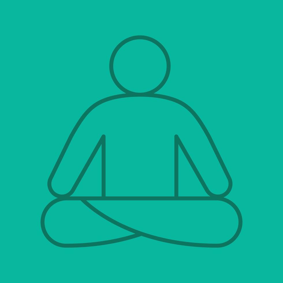 yoga position färg linjär ikon. yogaklass. tunn linje kontursymboler på färgbakgrund. vektor illustration