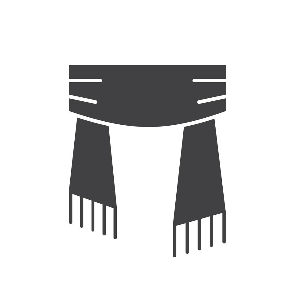 scarf glyfikon. siluett symbol. negativt utrymme. vektor isolerade illustration