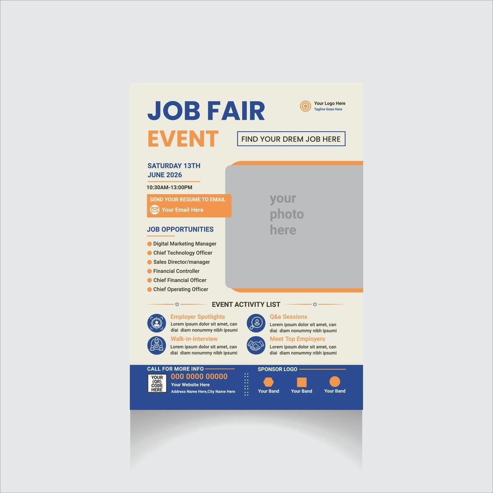 Job Messe Veranstaltung Flyer vektor