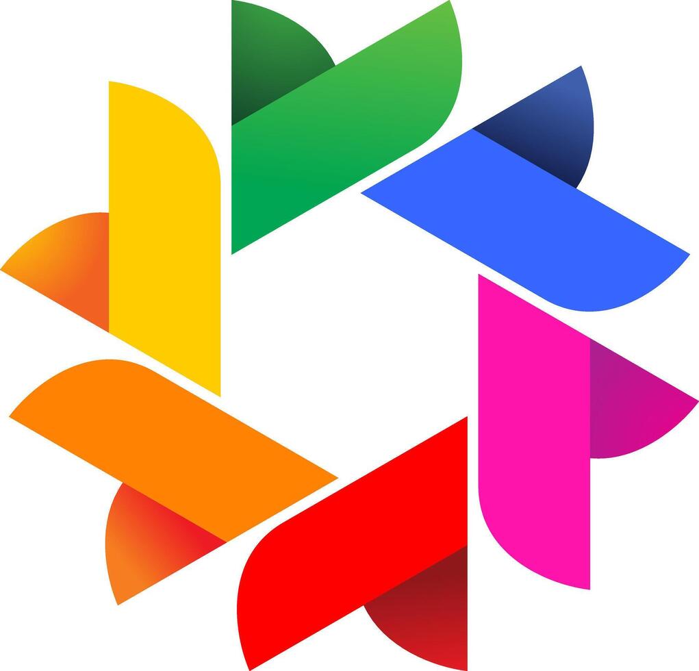 abstrakt bunt sechseckig Logo Design vektor