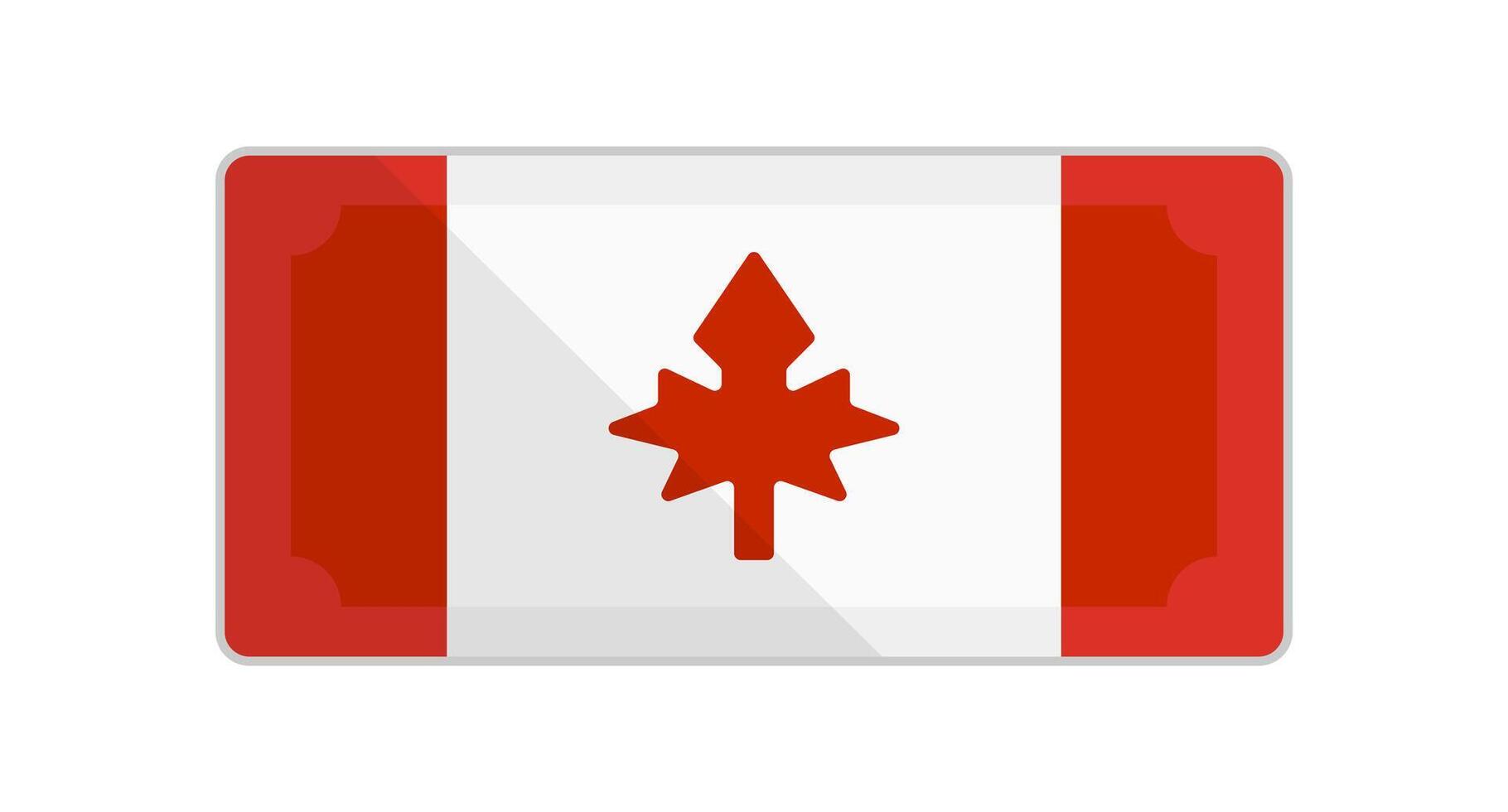 kanadensisk dollar räkningen ikon med kanadensisk flagga mönster. vektor