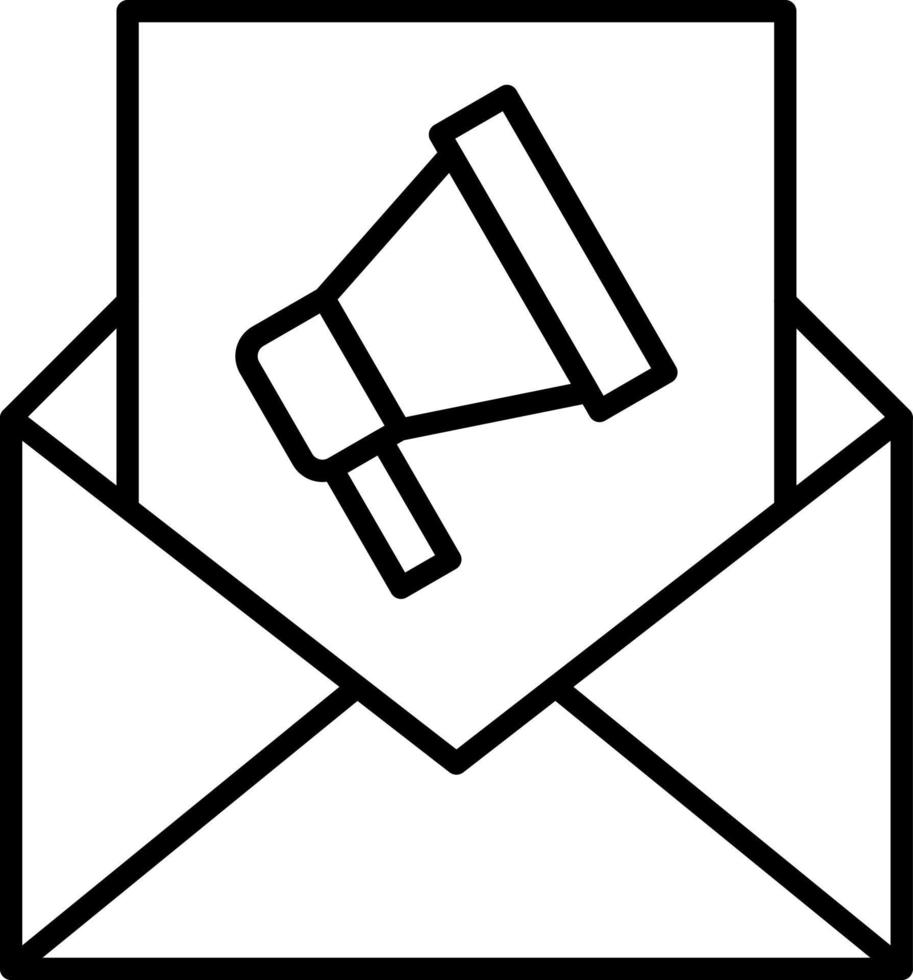 e-postmarknadsföringslinjeikon vektor