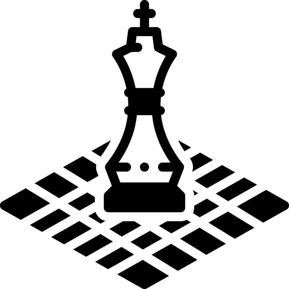 fast svart ikon för schack vektor