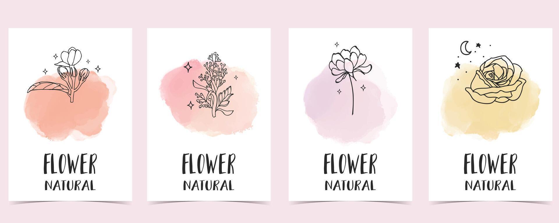 blomma bakgrund med jasmin, lavendel, rose.illustration för a4 sida design vektor