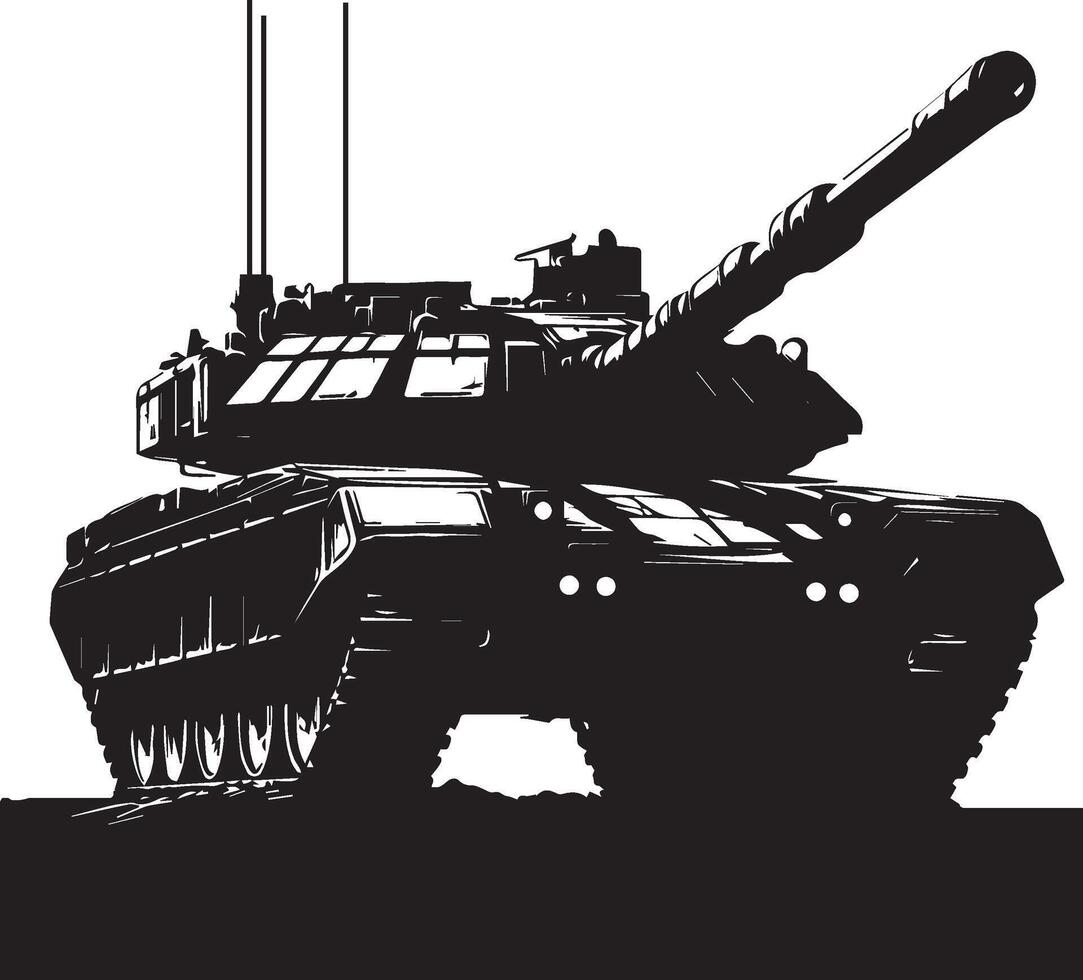 Krieg Panzer Silhouette. Krieg Panzer Logo isoliert auf Weiß Hintergrund vektor