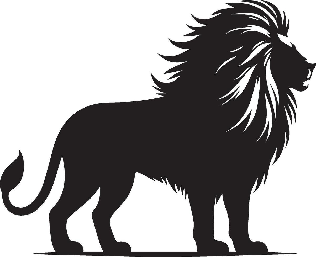 Löwe Silhouette isoliert auf Weiß Hintergrund. Löwe Logo vektor