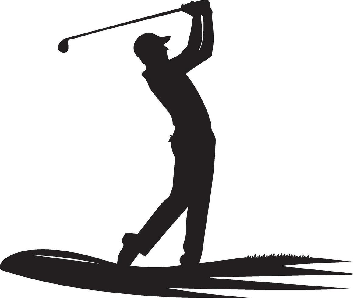 Golf Spieler Silhouette auf Weiß Hintergrund. vektor