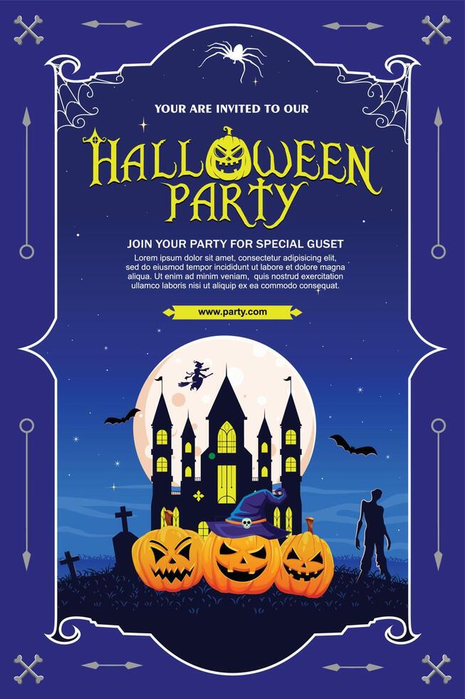 halloween läskigt tecknad serie illustration baner bakgrund vektor