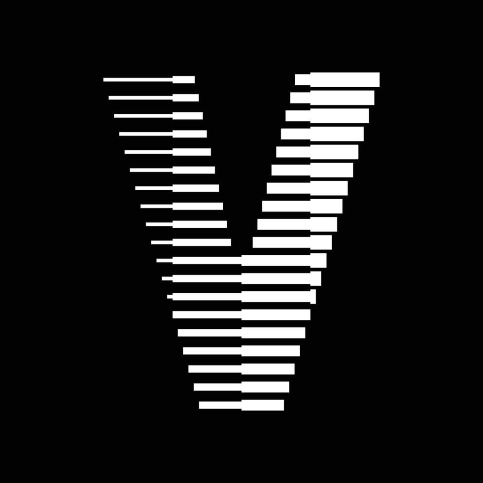 v Brief Linien Logo Symbol Illustration vektor